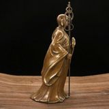  Tượng Phật Địa Tạng Vương Bồ Tát Bằng Đồng Hun Cổ Dáng Đứng BKJECN-9540 