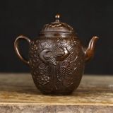  Ấm Đồng Giả Cổ Chạm Nổi Chim Phượng Hoàng Sưu Tầm  BKMECN-10000 