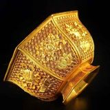  Bát Đồng Cổ Mạ Vàng Chạm Hoa Sen BKMECN-10011 