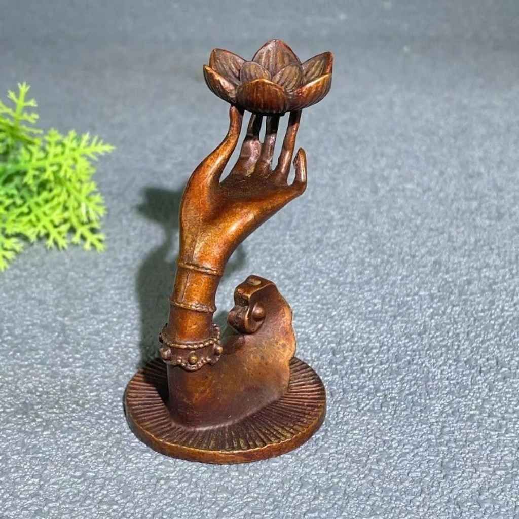  Thác Khói Trầm Hương Bằng Đồng Tay Phật  BKMECN-10013 