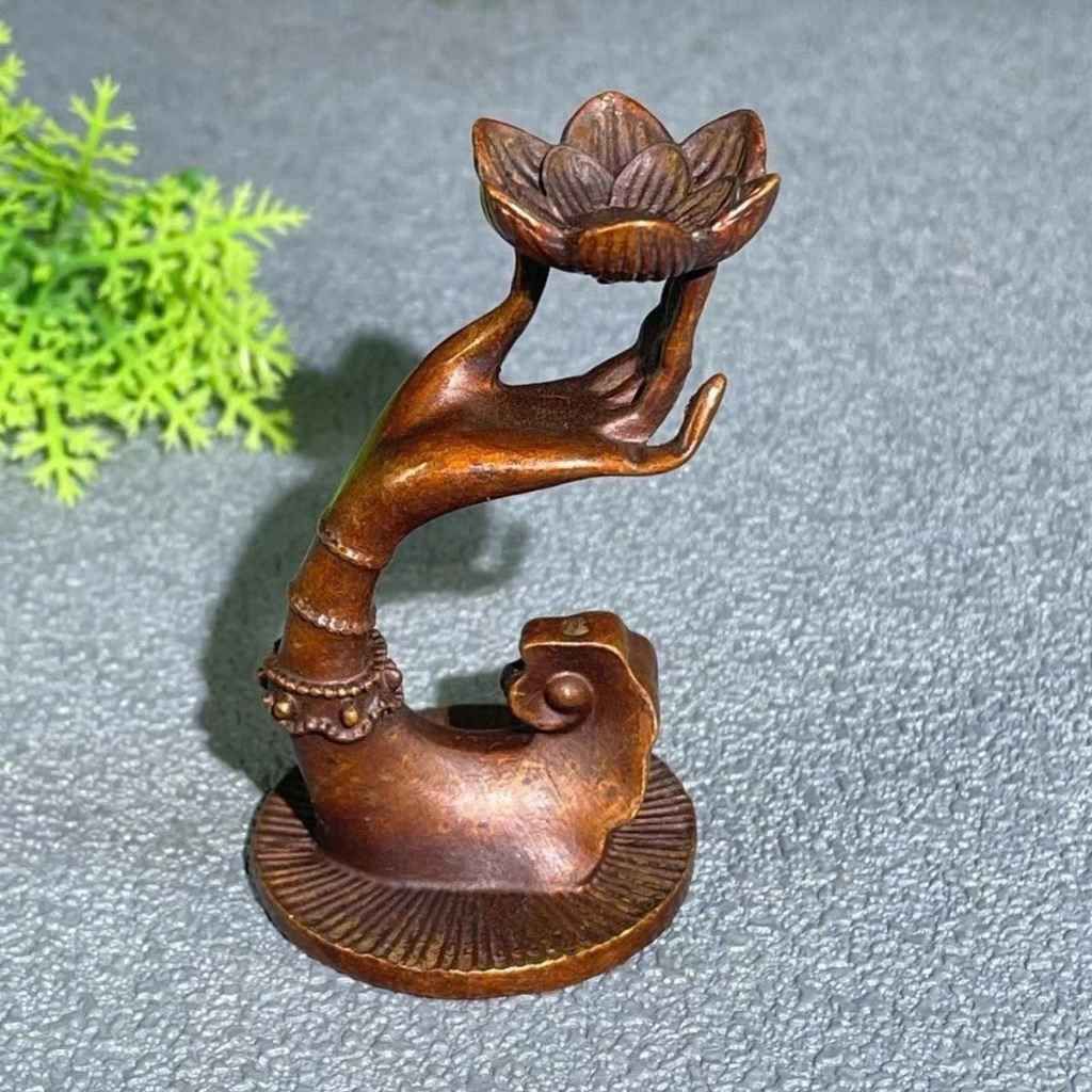  Thác Khói Trầm Hương Bằng Đồng Tay Phật  BKMECN-10013 