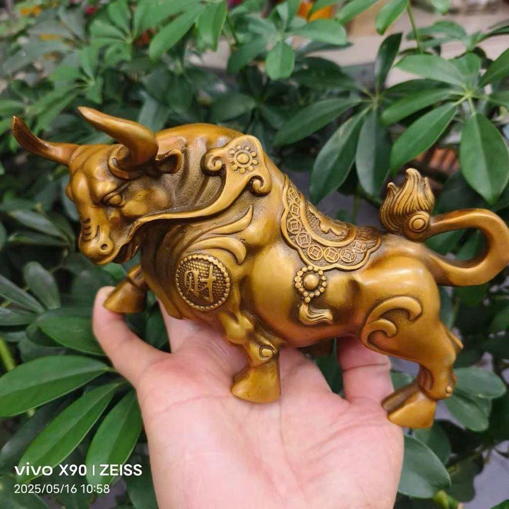  Tượng Trâu Phong Thủy Bằng Đồng Tài Lộc 
