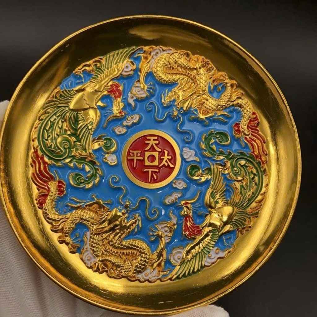  Đĩa Đồng Tứ Linh Thiên Hạ Thái Bình BKMECN-10028 