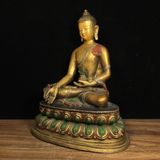  Tượng Phật Dược Sư Lưu Ly Bằng Đồng Mạ Vàng Cổ Sưu Tầm BKMECN-10036 