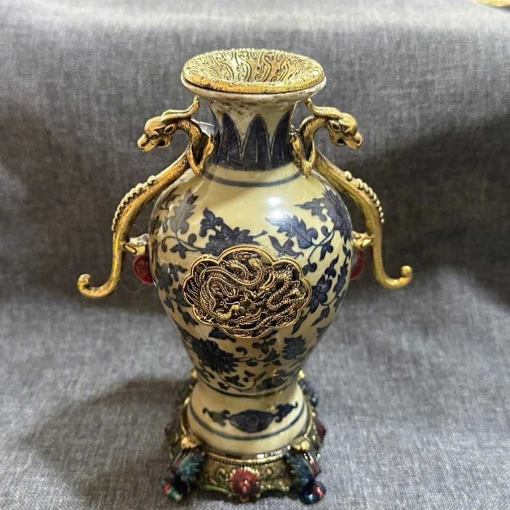  Bình song Long Chầu Nguyệt Cổ Sưu Tầm BKMECN-10039 