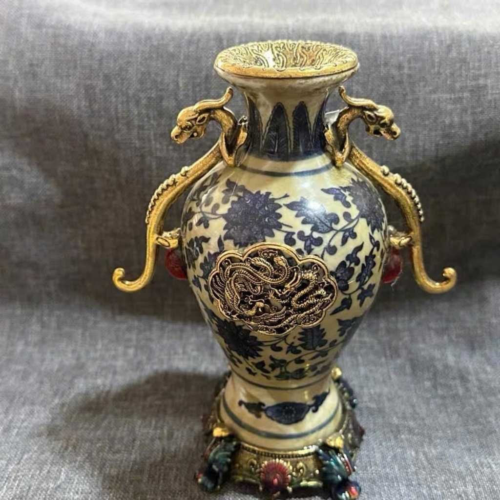  Bình song Long Chầu Nguyệt Cổ Sưu Tầm BKMECN-10039 