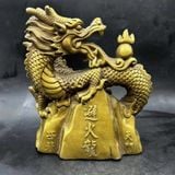  Tượng Rồng Đồng Đứng Đỉnh Núi Tích Chữ Hán Cổ Sưu Tầm BKMECN-10040 