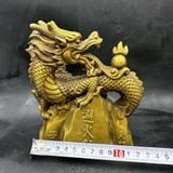  Tượng Rồng Đồng Đứng Đỉnh Núi Tích Chữ Hán Cổ Sưu Tầm BKMECN-10040 