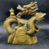 Tượng Rồng Đồng Đứng Đỉnh Núi Tích Chữ Hán Cổ Sưu Tầm BKMECN-10040 