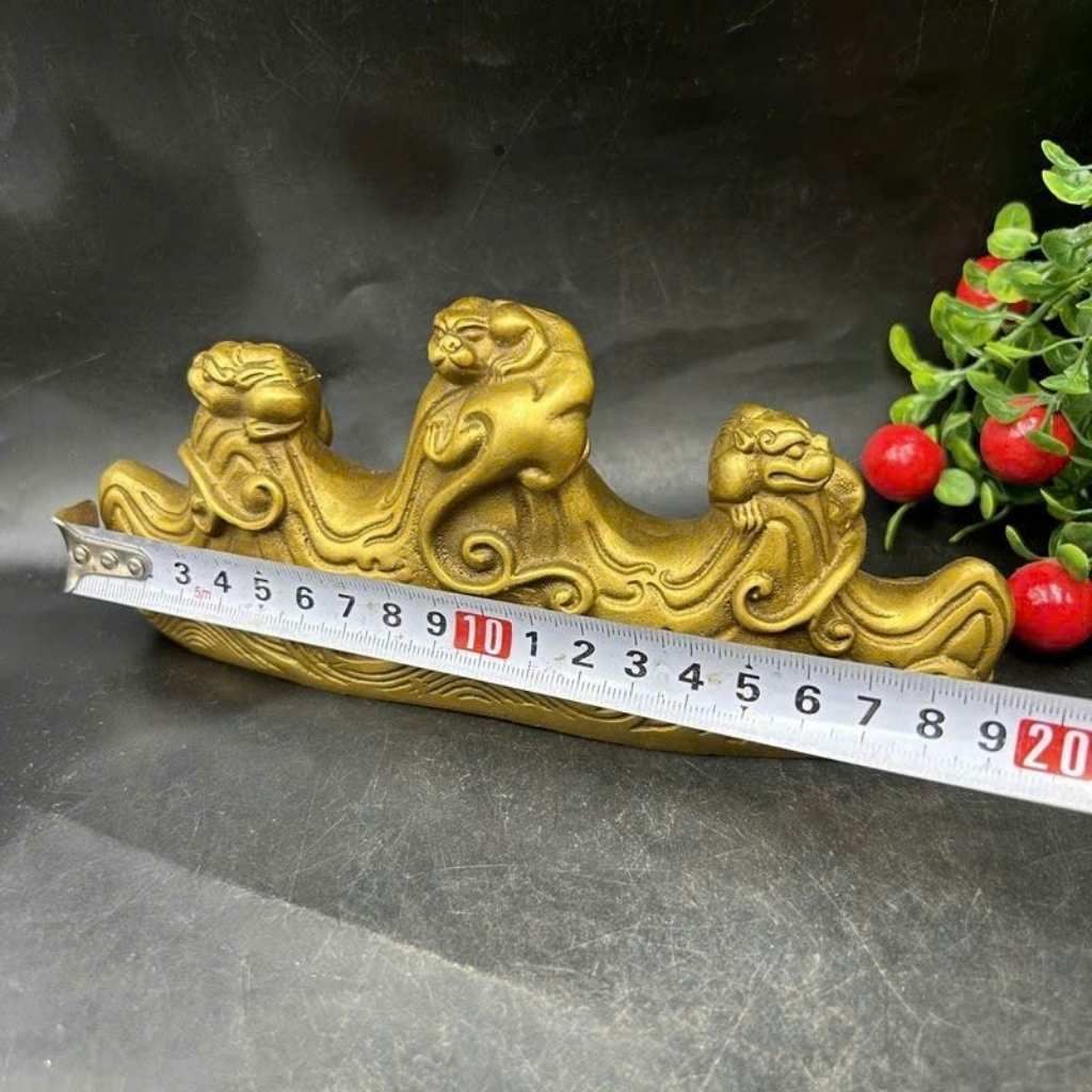  Gác Bút Đồng Xưa Ba Đỉnh Núi Tích Ngũ Long Hải Triều Sưu Tầm BKMECN-10041 