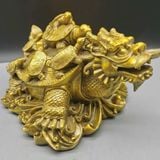  Tượng Long Quy Sinh Tài Bằng Đồng Vàng Sưu Tầm BKMECN-10048 