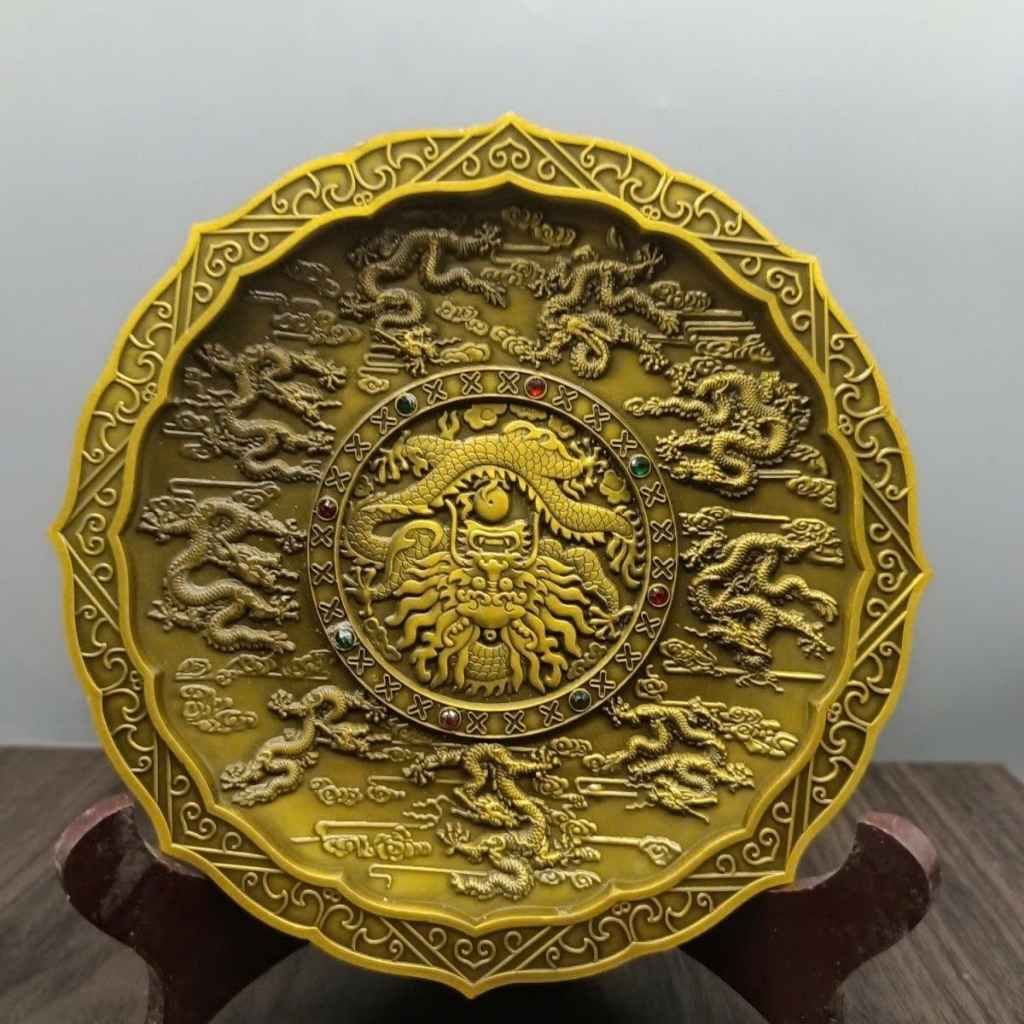  Đĩa Đồng Phong Thủy Cửu Long Tranh Châu BKMECN-10057 