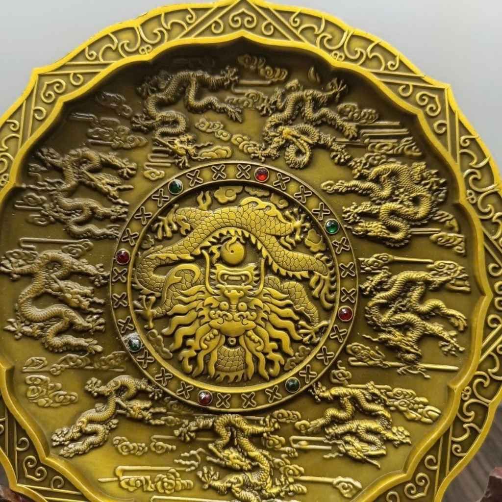  Đĩa Đồng Phong Thủy Cửu Long Tranh Châu BKMECN-10057 