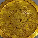  Đĩa thưởng cổ Cửu Long Hý Châu mạ vàng hoàng gia BKMECN-10066 
