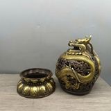  Lư Xông Trầm Tạc Long Cuộn Mây Cổ Bằng Đồng Hoàng Gia BKMECN-10067 