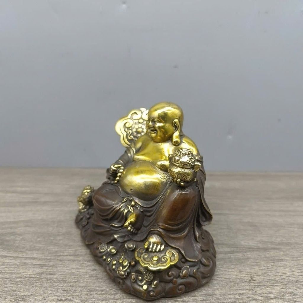  Tượng Phật Di Lặc tọa bao tiền bằng đồng hoàng gia BKMECN-10070 