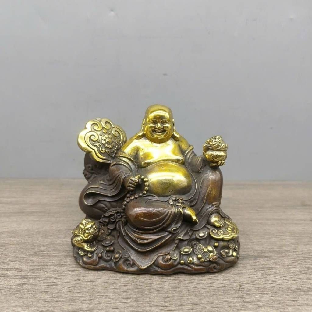  Tượng Phật Di Lặc tọa bao tiền bằng đồng hoàng gia BKMECN-10070 