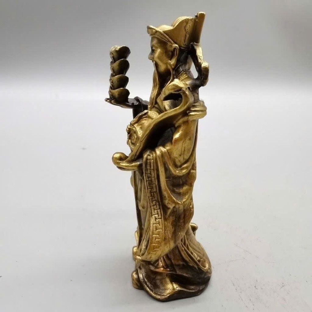  Tượng Thần Tài Triệu Công Minh mini bằng đồng hoàng gia BKMECN-10075 