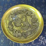  Đĩa Thưởng Cổ Long Phụng Trình Tường Mạ Vàng Hoàng Gia BKMECN-10076 
