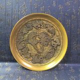  Đĩa Thưởng Cổ Long Phụng Trình Tường Mạ Vàng Hoàng Gia BKMECN-10076 