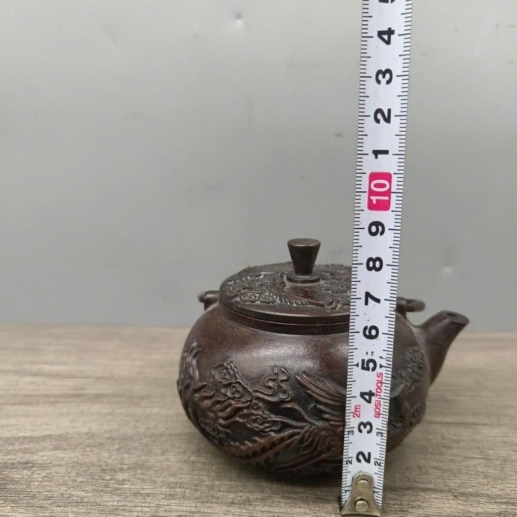  Ấm Trà Đồng Chạm Phượng Hoàng Cổ Kính BKMECN-10080 