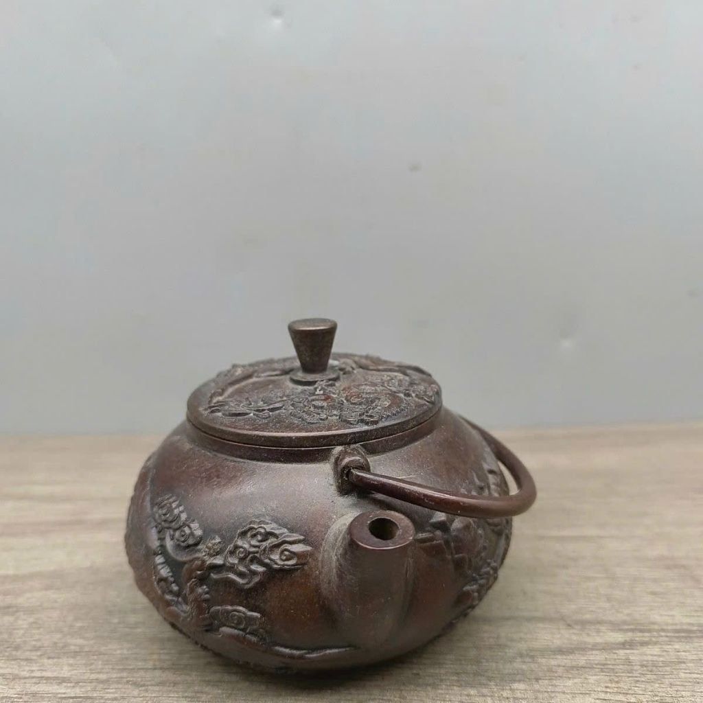  Ấm Trà Đồng Chạm Phượng Hoàng Cổ Kính BKMECN-10080 