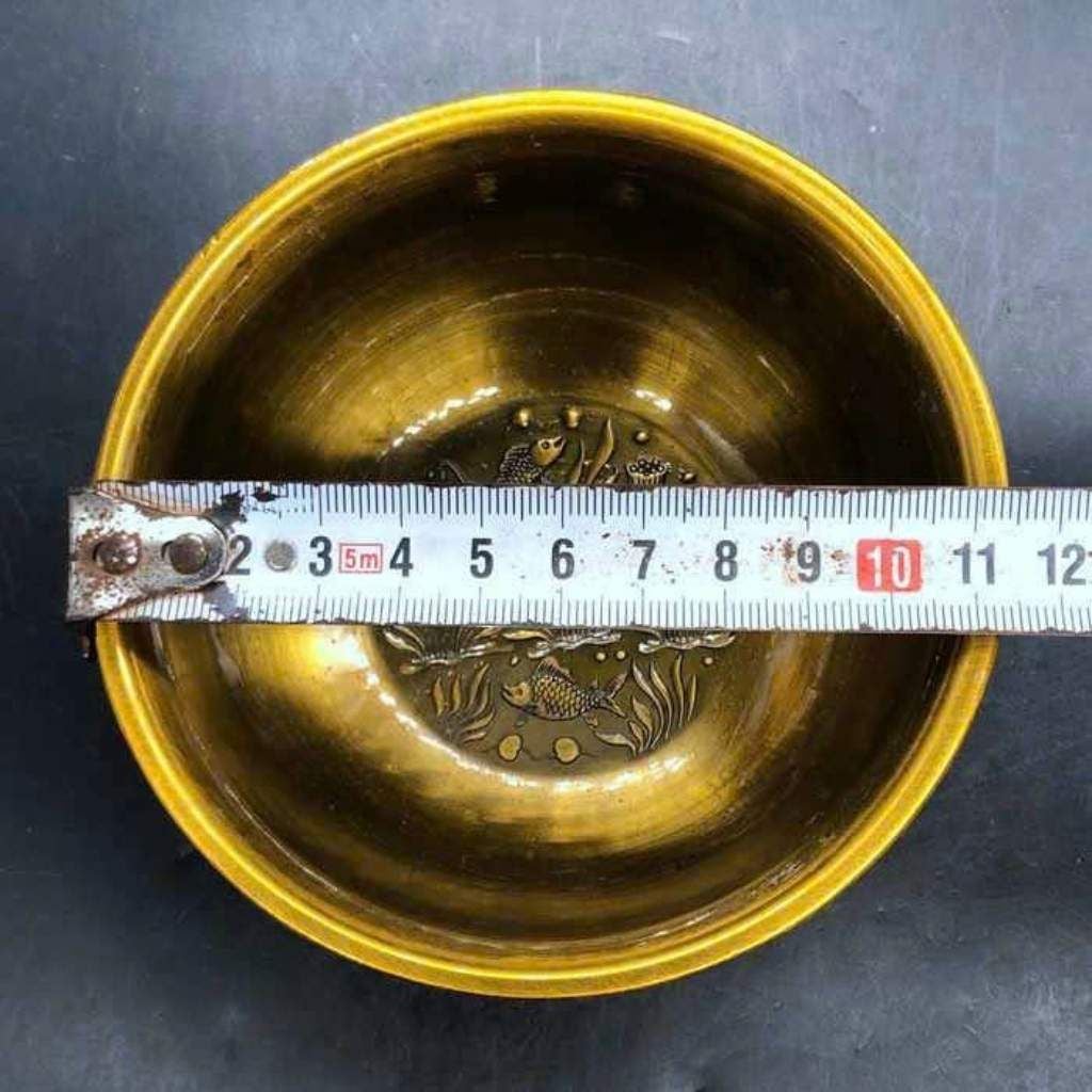  Bát Đồng Chạm Cửu Ngư Quần Hội Nạm Ngọc  BKMECN-10081 