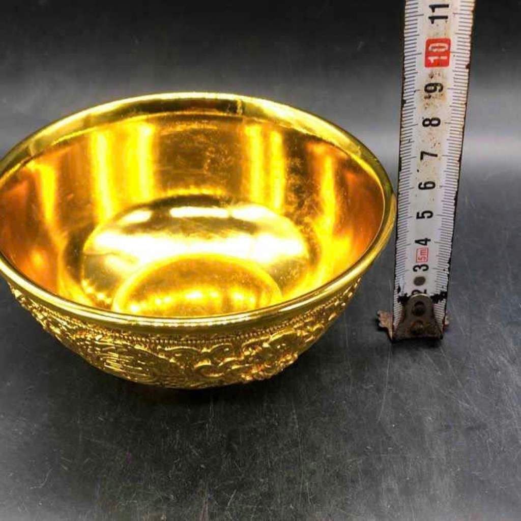  Bát Đồng Hoàng Kim Chạm Hoa Văn Chữ Phúc BKMECN-10082 