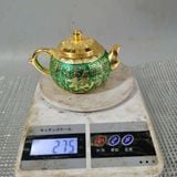  Ấm Trà Đồng Hoàng Kim Chạm Bách Phúc Phủ Sen Ngọc BKMECN-10084 