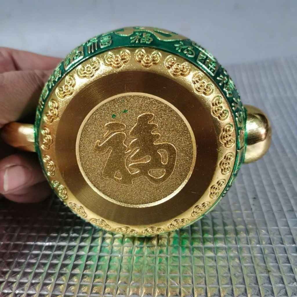  Ấm Trà Đồng Hoàng Kim Chạm Bách Phúc Phủ Sen Ngọc BKMECN-10084 