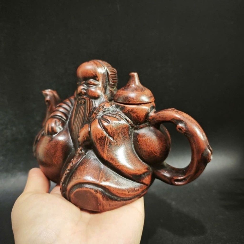  Ấm trà Tử Sa tạc hình Thọ Tinh công đức BKCECN-10508 