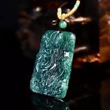  Mặt dây chuyền ngọc phỉ thúy tạc nổi Quan Âm Tự Tại BKJECN-9438 