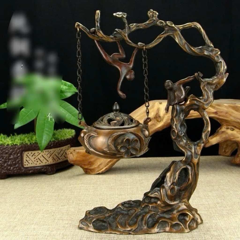  Lư Xông Trầm Hương Treo Bằng Đồng Giả Cổ Phong Thủy BKMECN-10098 