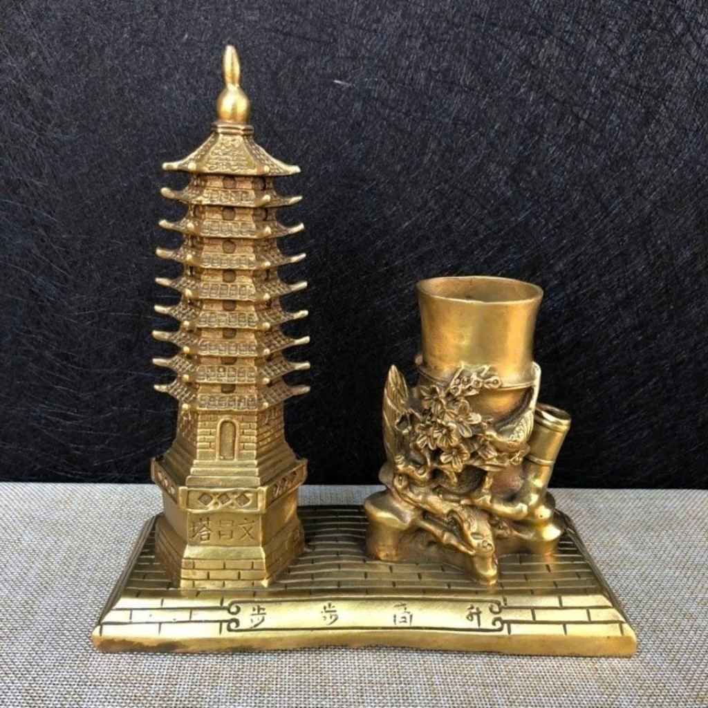  Mô Hình Tháp Văn Xương Kèm Ống Cắm Bút Bằng Đồng BKMECN-10101 