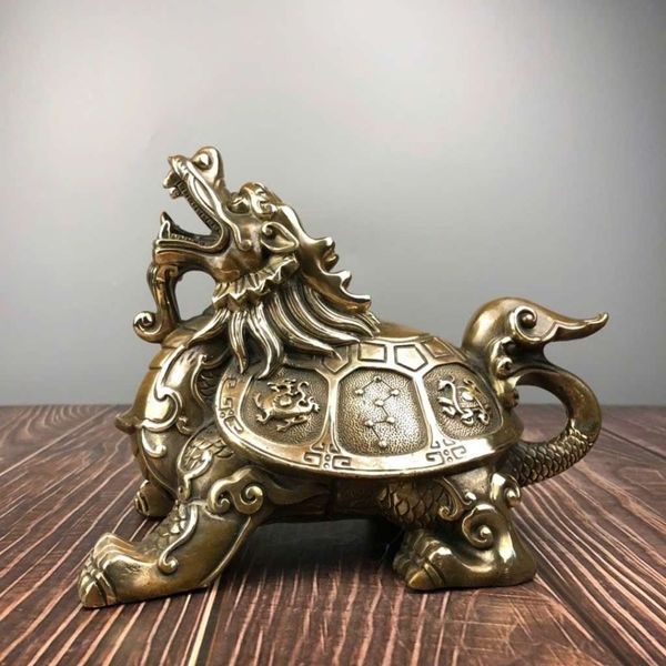  Tượng Long Quy Trấn Trạch Bằng Đồng Nguyên Chất Cổ Ngoạn BKMECN-10108 