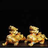  Cặp Tượng Tỳ Hưu Phong Thủy Bằng Đồng Nguyên Chất Khảm Men BKMECN-10120 