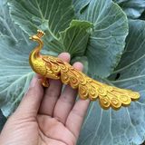  Tượng chim Công phong thủy bằng đồng vàng nguyên chất BKMECN-10124 