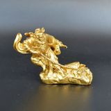  Tượng Ma Tổ Đạt Ma Hàng Ma Phục Hổ Bằng Đồng Vàng BKMECN-10126 