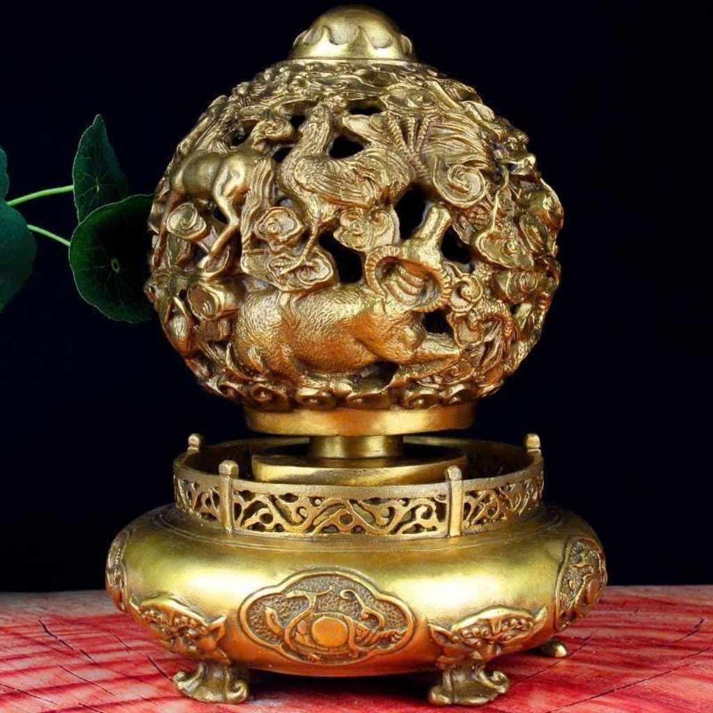  Cửu Chuyển Càn Khôn Đỉnh Bằng Đồng Vàng Nguyên Chất BKMECN-10131 