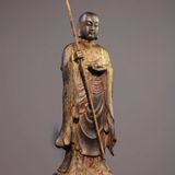  Tượng Phật Địa Tạng Vương Bồ Tát Đứng Đài Sen Bằng Đồng Giả Cổ BKMECN-10132 
