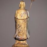 Tượng Phật Địa Tạng Vương Bồ Tát Đứng Đài Sen Bằng Đồng Giả Cổ BKMECN-10132 