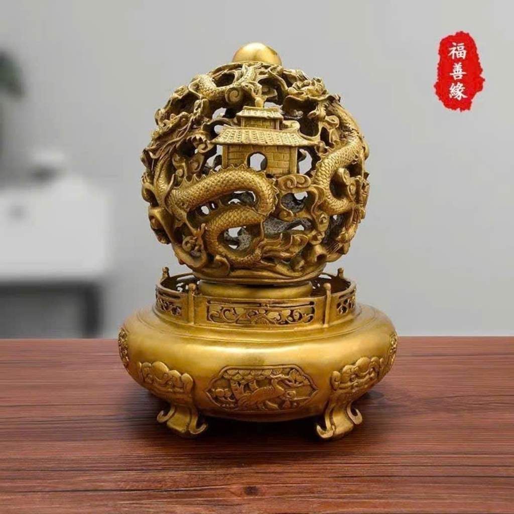  Cửu Chuyển Càn Khôn Đỉnh Bằng Đồng Vàng Nguyên Chất BKMECN-10133 