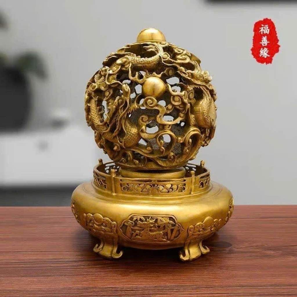  Cửu Chuyển Càn Khôn Đỉnh Bằng Đồng Vàng Nguyên Chất BKMECN-10133 