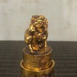  Ấn Triện Ống Đồng Cổ Ngoạn Tạc Hình Ngọ Mã BKMECN-10138 