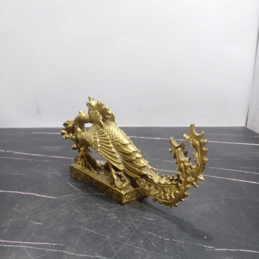  Tượng Chim Phượng Hoàng Đồng Vàng Nguyên Chất BKMECN-10142 