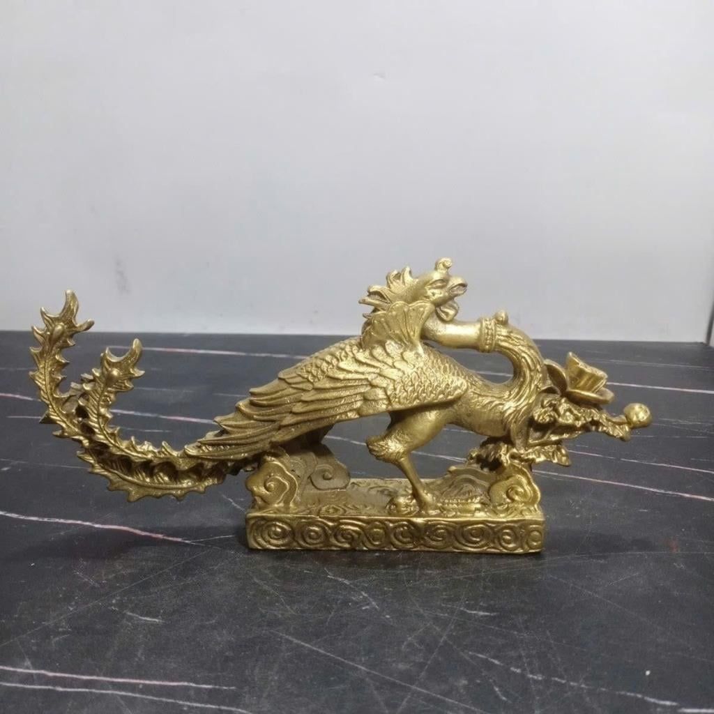  Tượng Chim Phượng Hoàng Đồng Vàng Nguyên Chất BKMECN-10142 