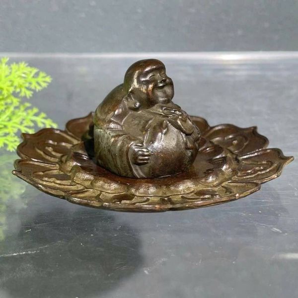  Đế Đốt Trầm Đồng Di Lặc Tọa Đài Sen Giả Cổ BKMECN-10146 