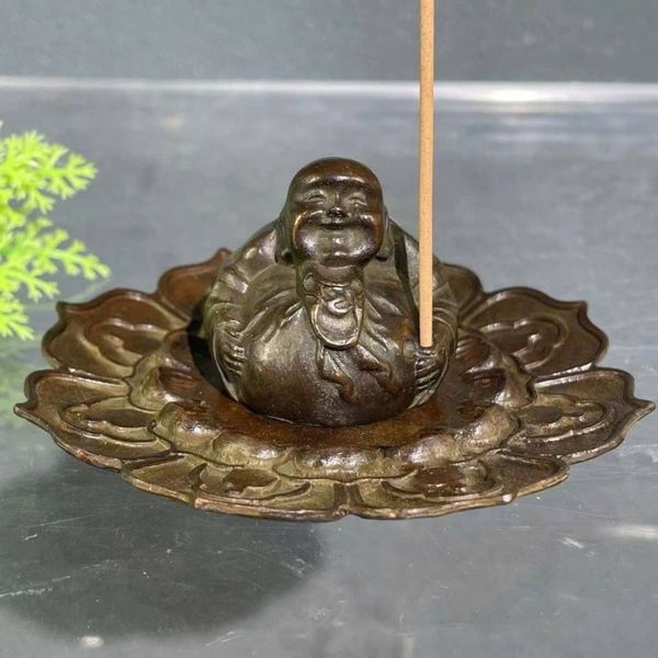  Đế Đốt Trầm Đồng Di Lặc Tọa Đài Sen Giả Cổ BKMECN-10146 