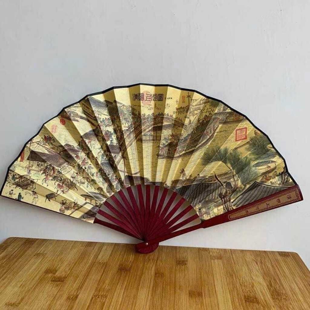  Quạt Giấy Thư Pháp Thanh Minh Thượng Hà Đồ BKMECN-10154 