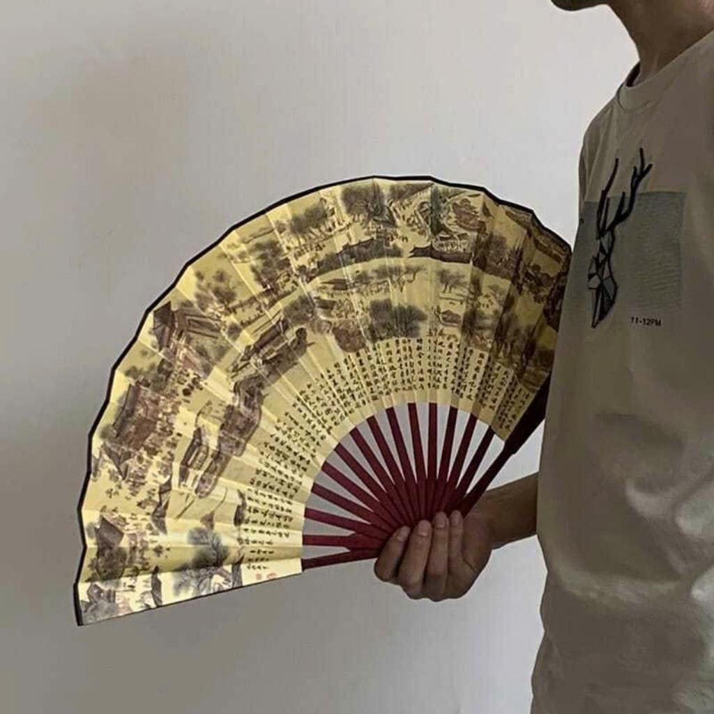  Quạt Giấy Thư Pháp Thanh Minh Thượng Hà Đồ BKMECN-10154 
